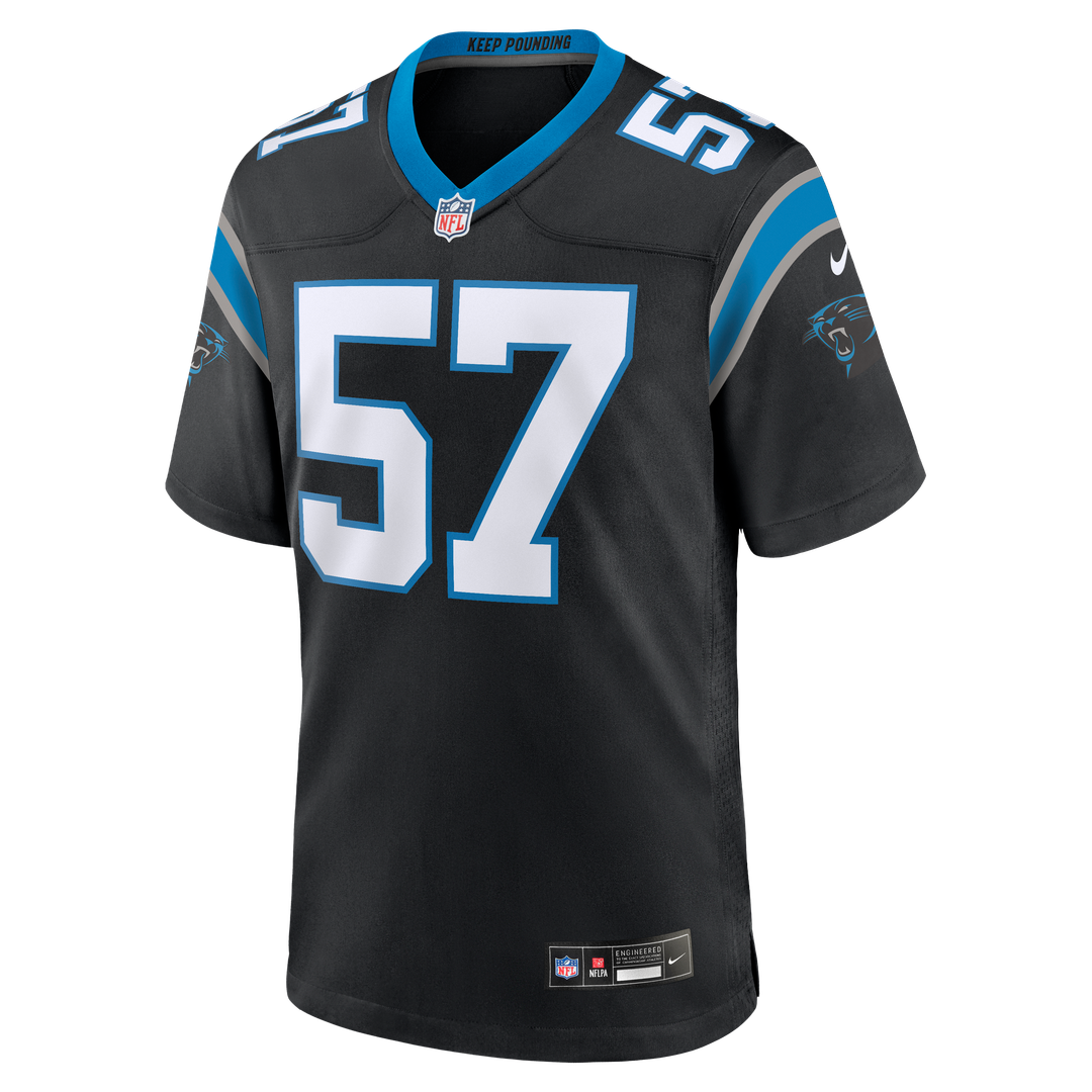 Carolina Panthers Monroe Freeling Black Team Game Jersey