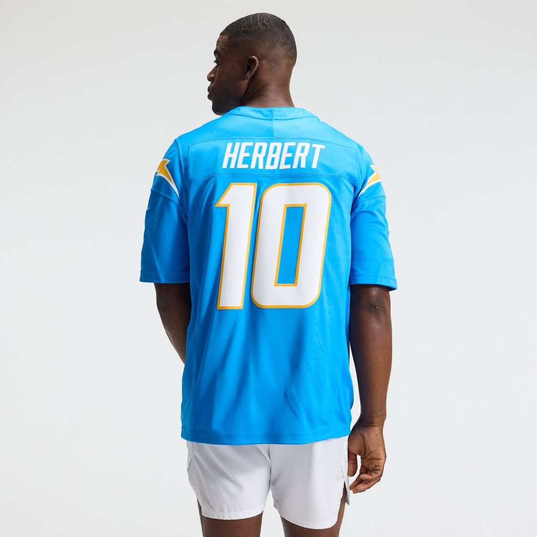 Los Angeles Chargers Justin Herbert Powder Blue Team Vapor F.U.S.E. Stitched Limited Jersey