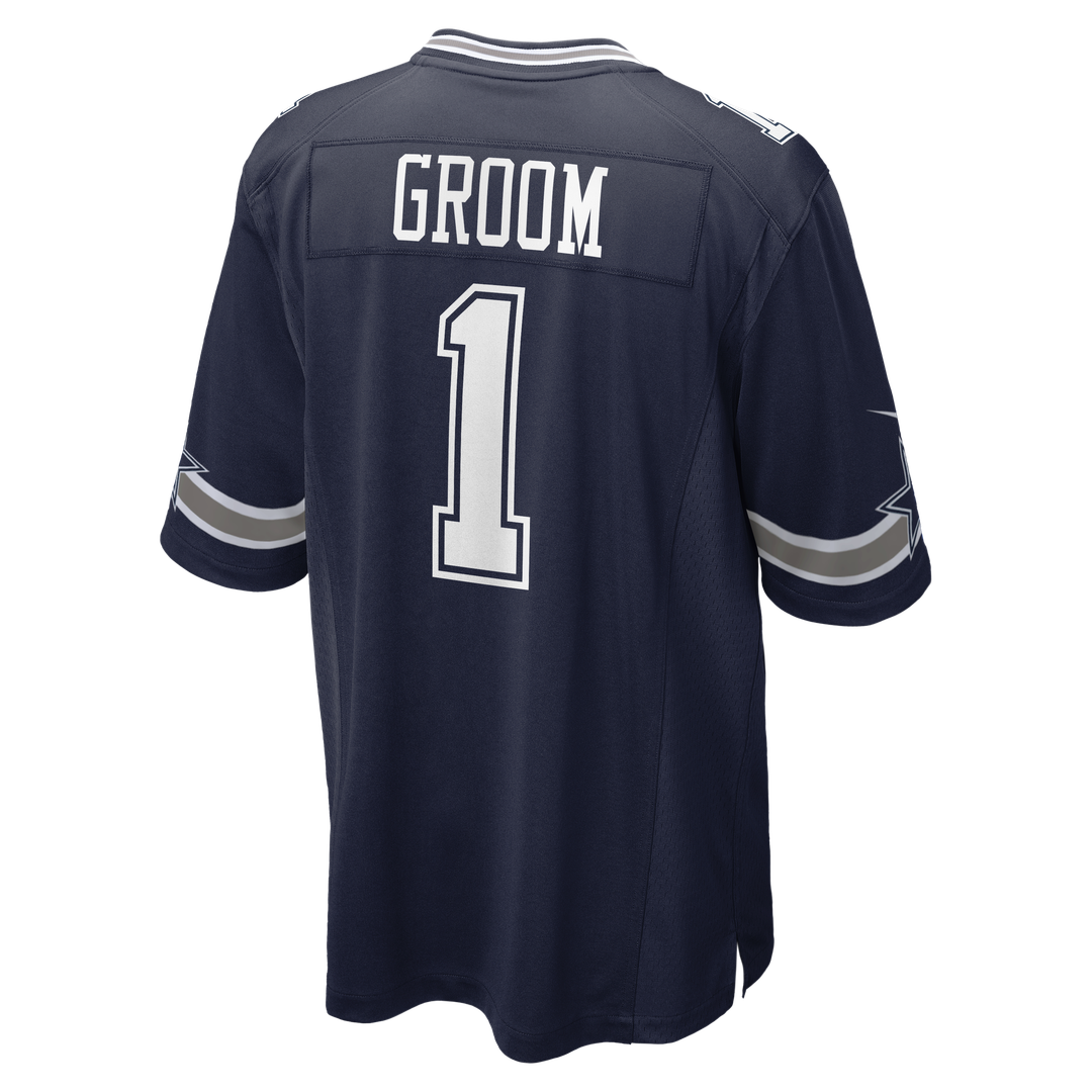 Dallas Cowboys Number 1 Groom Navy Game Jersey