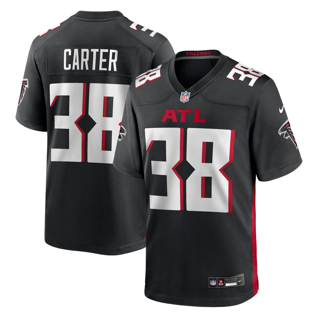 Atlanta Falcons Nathan Carter Black Team Game Jersey