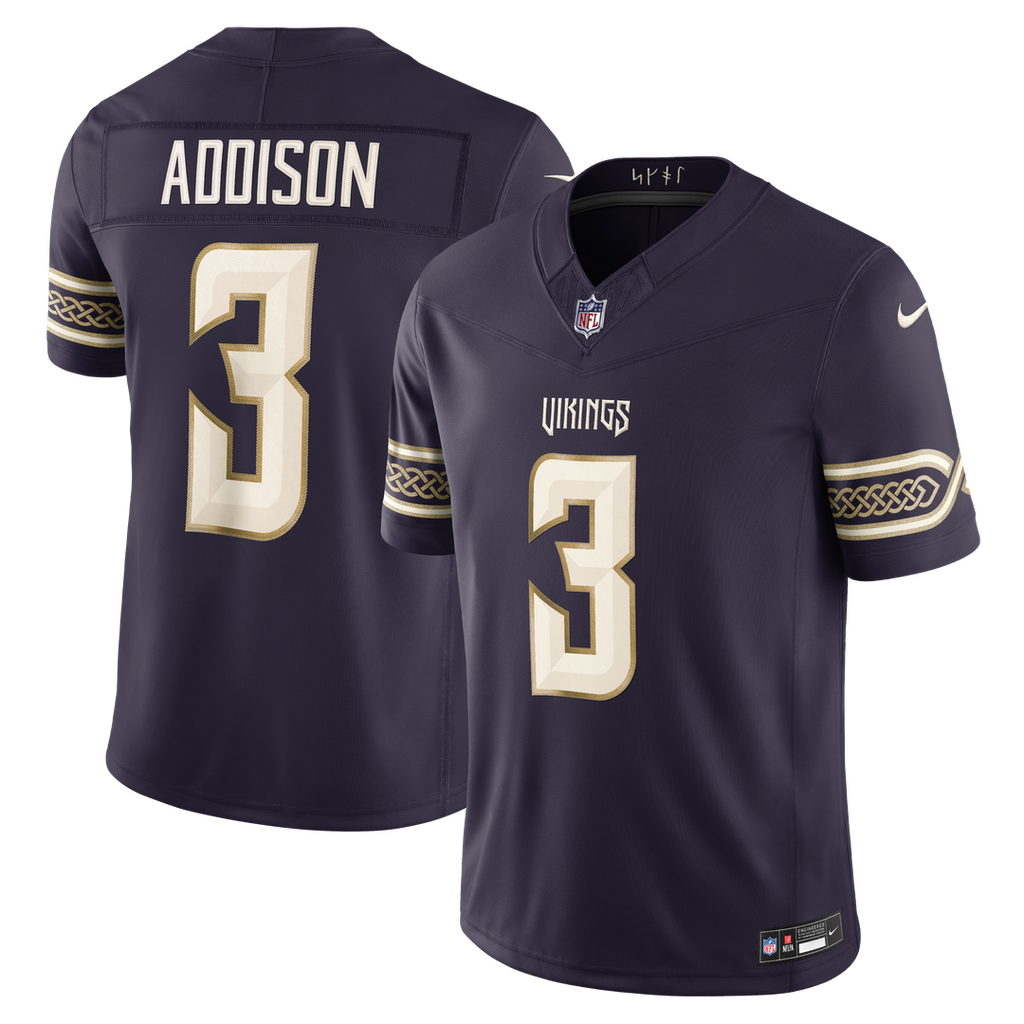Minnesota Vikings Jordan Addison Purple 2026 Rivalries Collection Stitched Limited Jersey