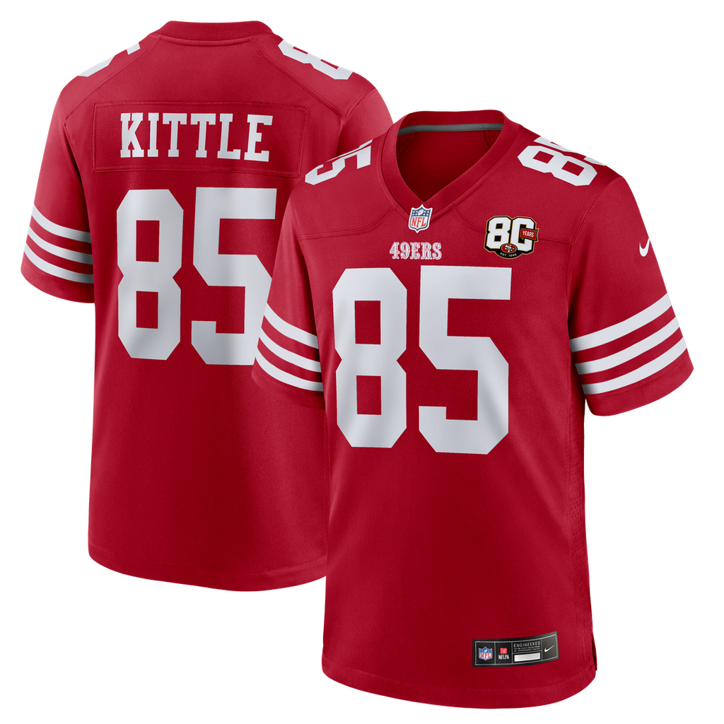 San Francisco 49ers George Kittle Scarlet 80th Anniversary Game Jersey