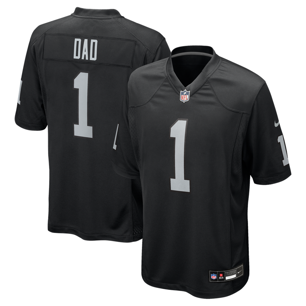 Las Vegas Raiders Number 1 Dad Black Game Jersey