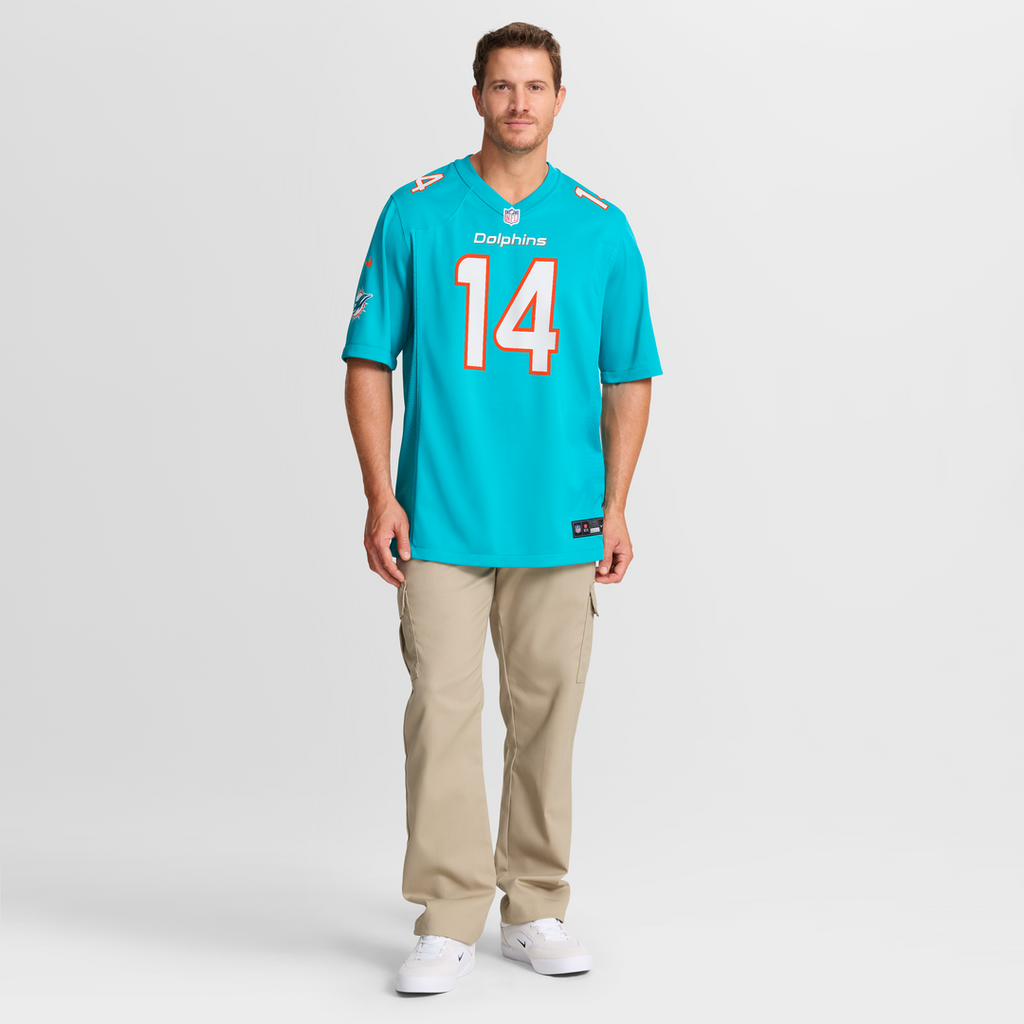 Miami Dolphins Quinn Ewers Aqua Team Game Jersey
