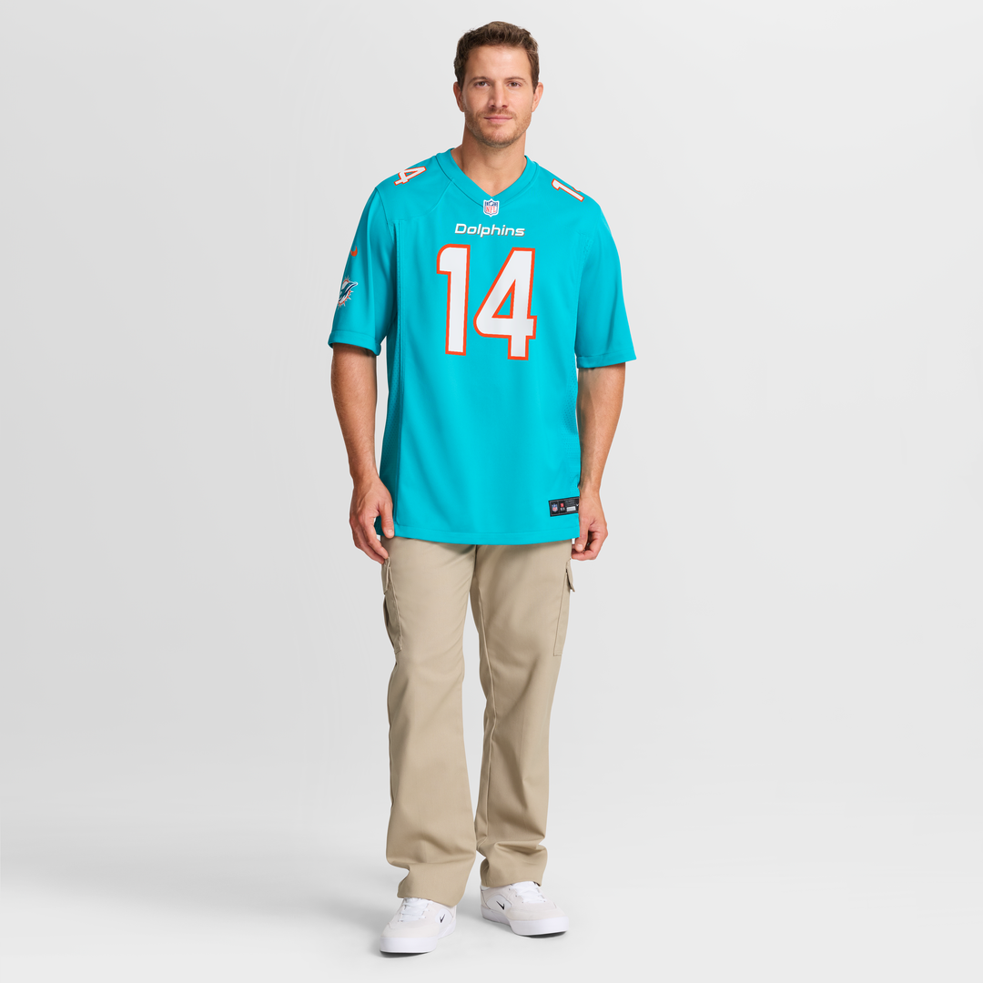 Miami Dolphins Quinn Ewers Aqua Team Game Jersey