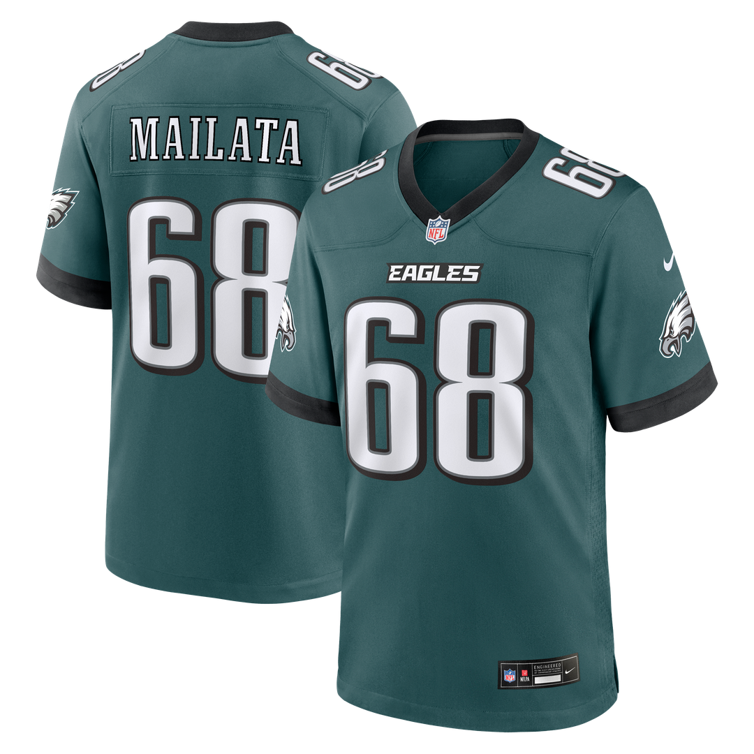 Philadelphia Eagles Jordan Mailata Midnight Green Team Game Jersey