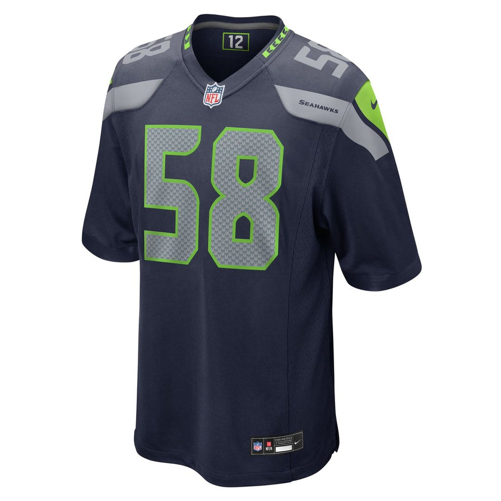 Seattle Seahawks Derick Hall College Navy Game Jersey
