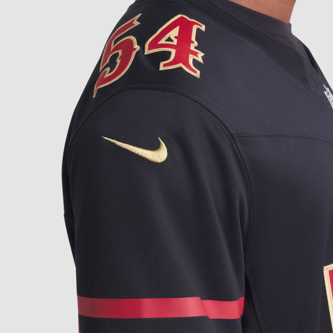 San Francisco 49ers Fred Warner Black Rivalries Collection Stitched Limited Jersey