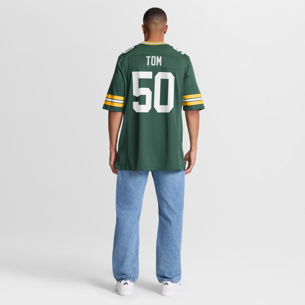 Green Bay Packers Zach Tom Green Game Player Jersey