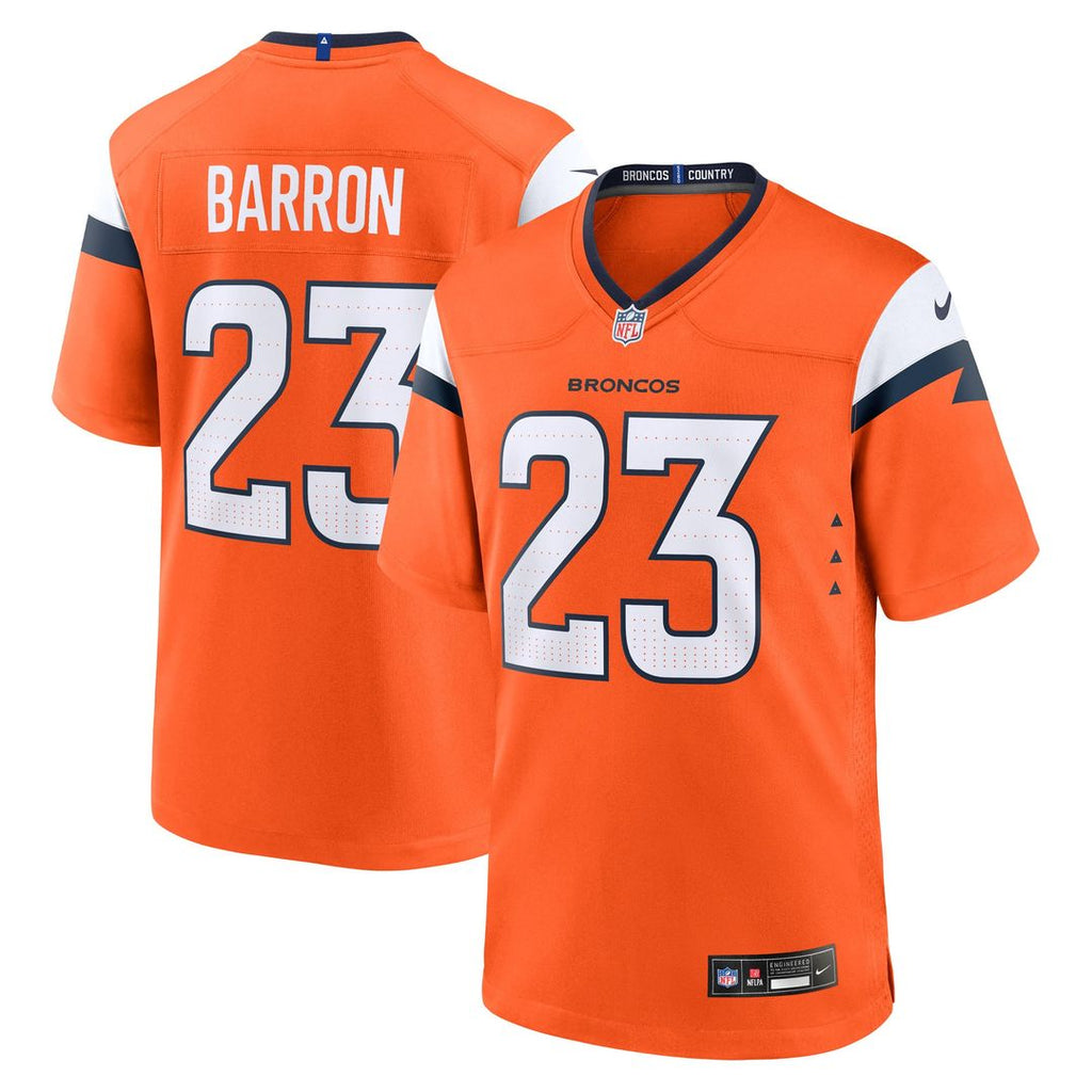 Denver Broncos Jahdae Barron Orange Game Player Jersey