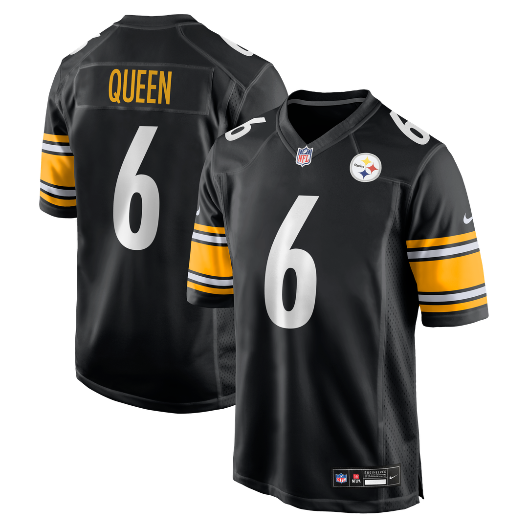 Pittsburgh Steelers Patrick Queen Black Game Player Jersey