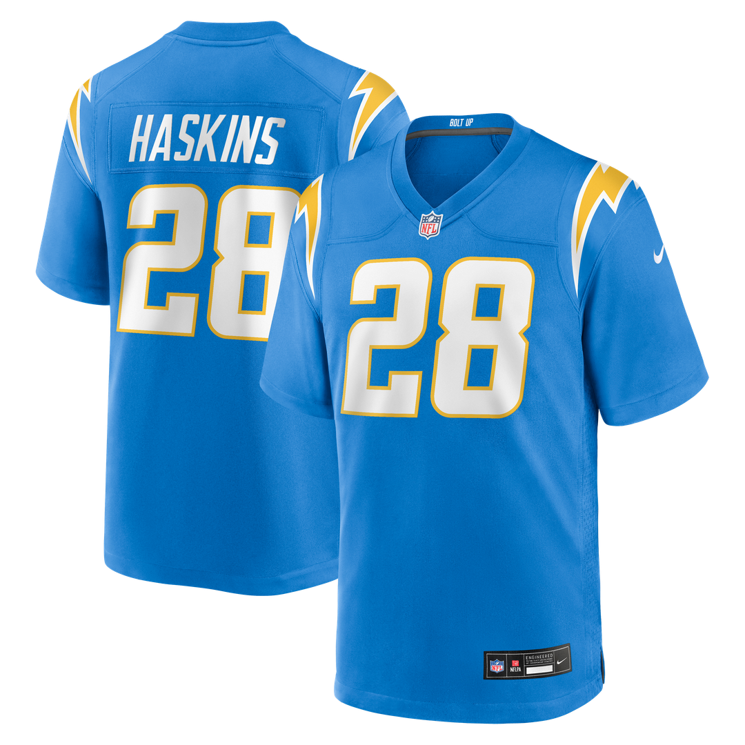 Los Angeles Chargers Hassan Haskins Powder Blue Team Game Jersey