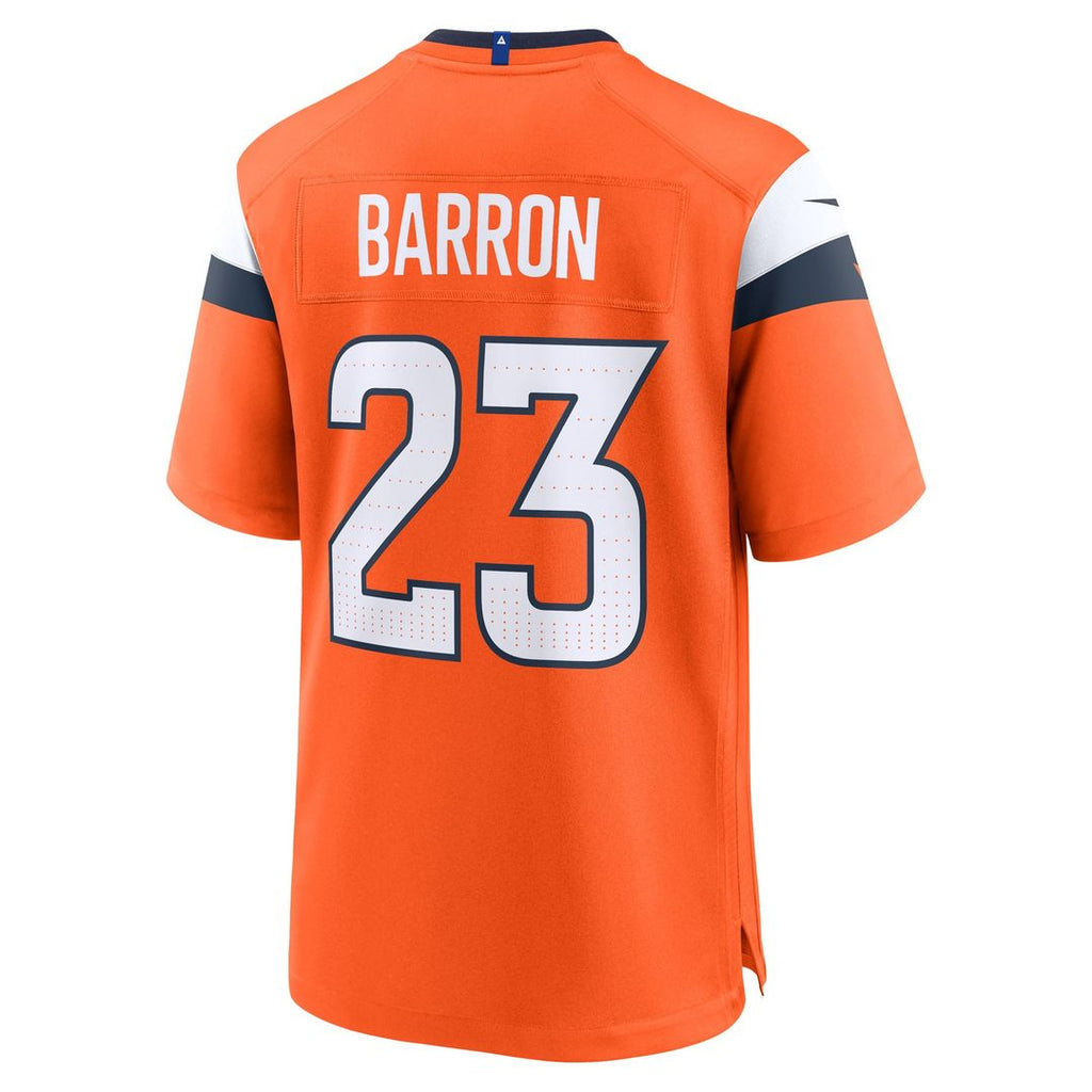 Denver Broncos Jahdae Barron Orange Game Player Jersey