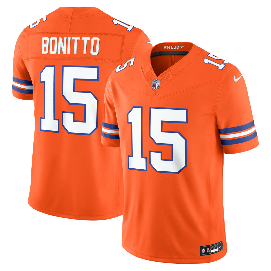 Denver Broncos Nik Bonitto Orange Alternate Mile High Collection 1977 Throwback Vapor F.U.S.E. Stitched Limited Jersey