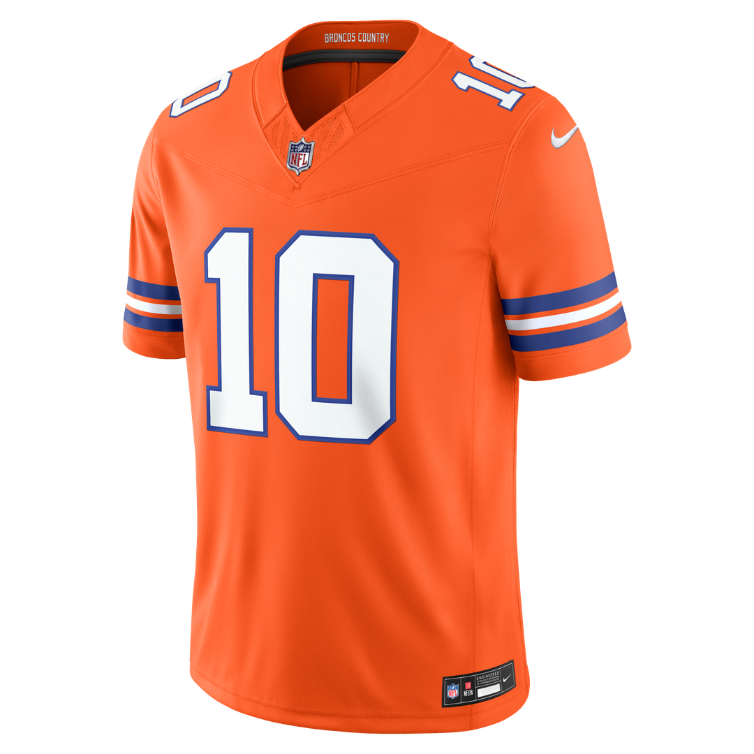 Denver Broncos Bo Nix White Vapor F.U.S.E. Stitched Limited Jersey