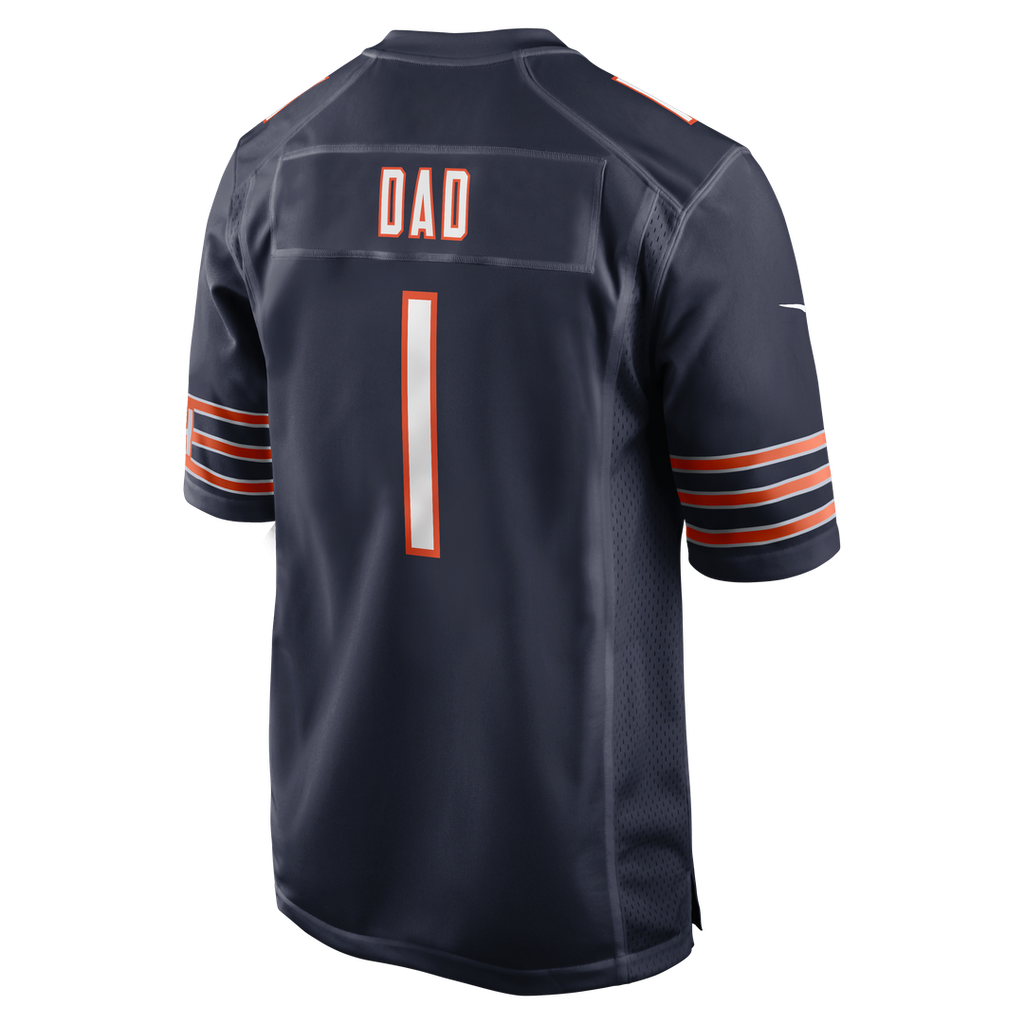 Chicago Bears Number 1 Dad Navy Game Jersey