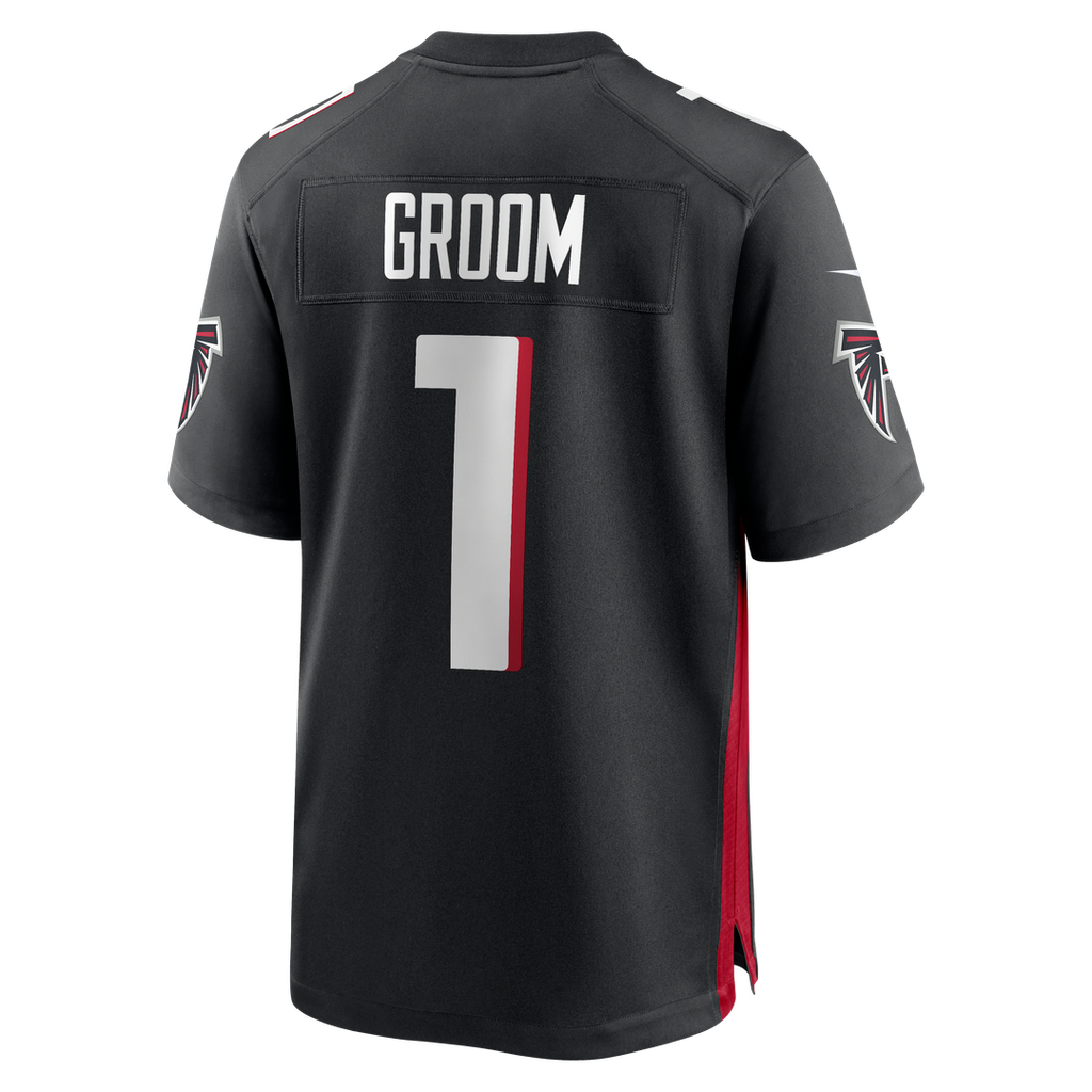 Atlanta Falcons Number 1 Groom Black Game Jersey