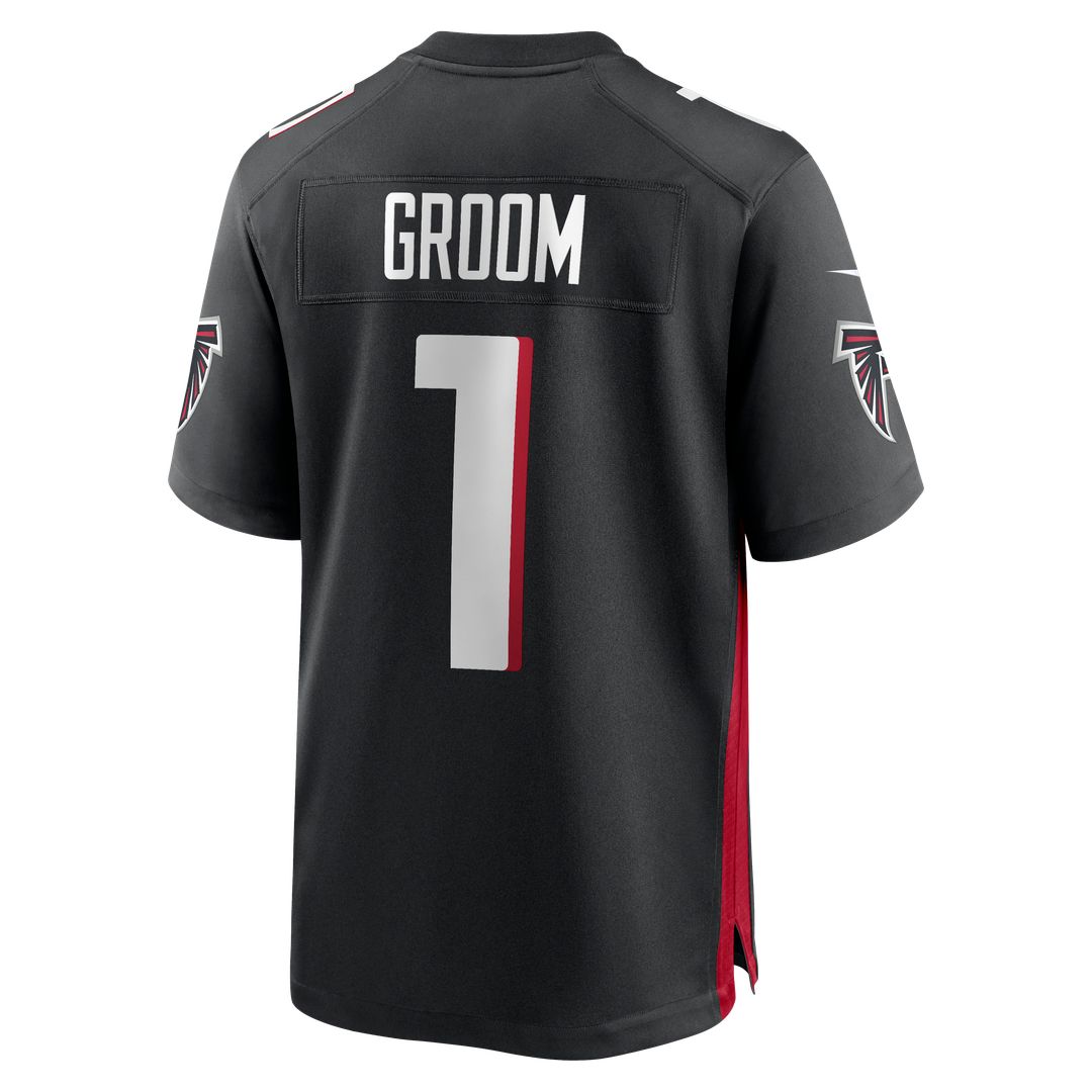 Atlanta Falcons Number 1 Groom Black Game Jersey