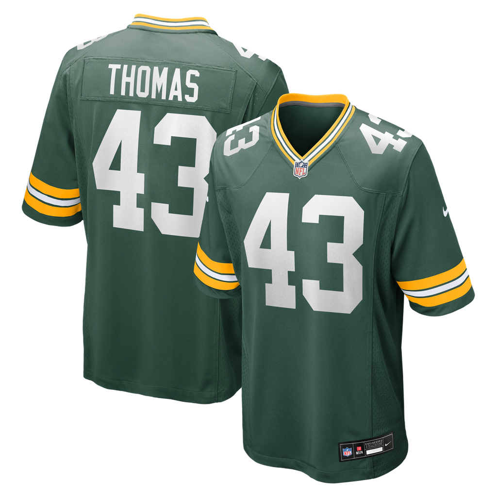 Green Bay Packers Kiondre Thomas Green Game Player Jersey