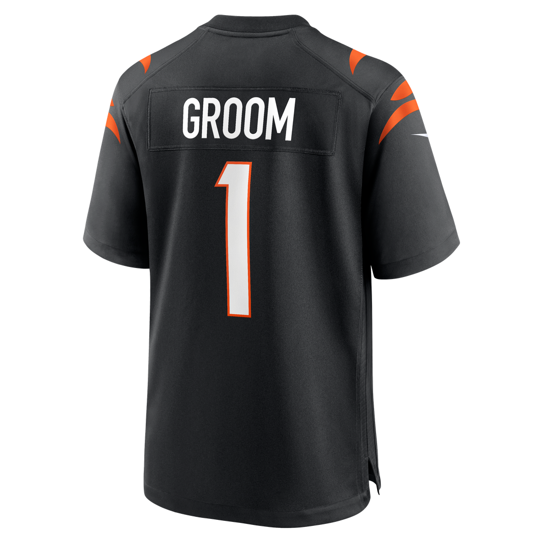 Cincinnati Bengals Number 1 Groom Black Game Jersey