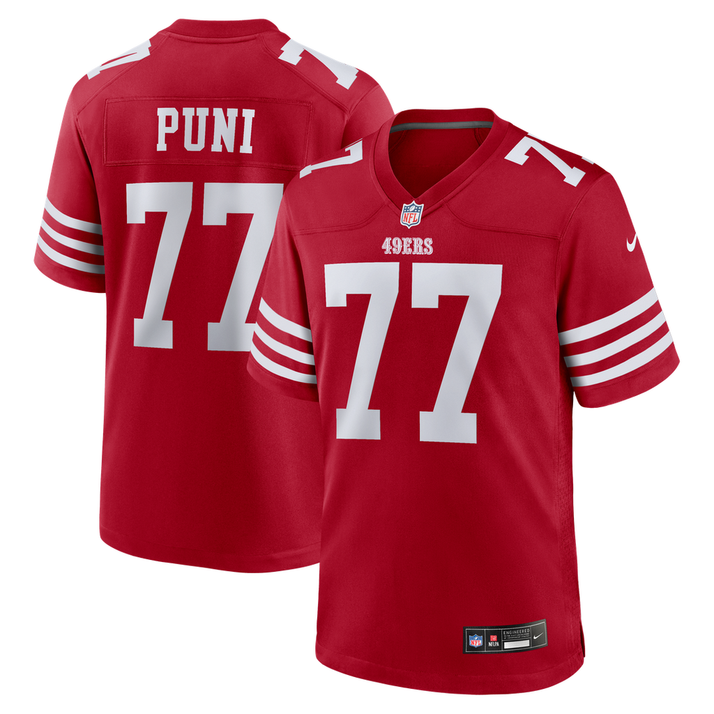 San Francisco 49ers Dominick Puni Scarlet Team Game Jersey