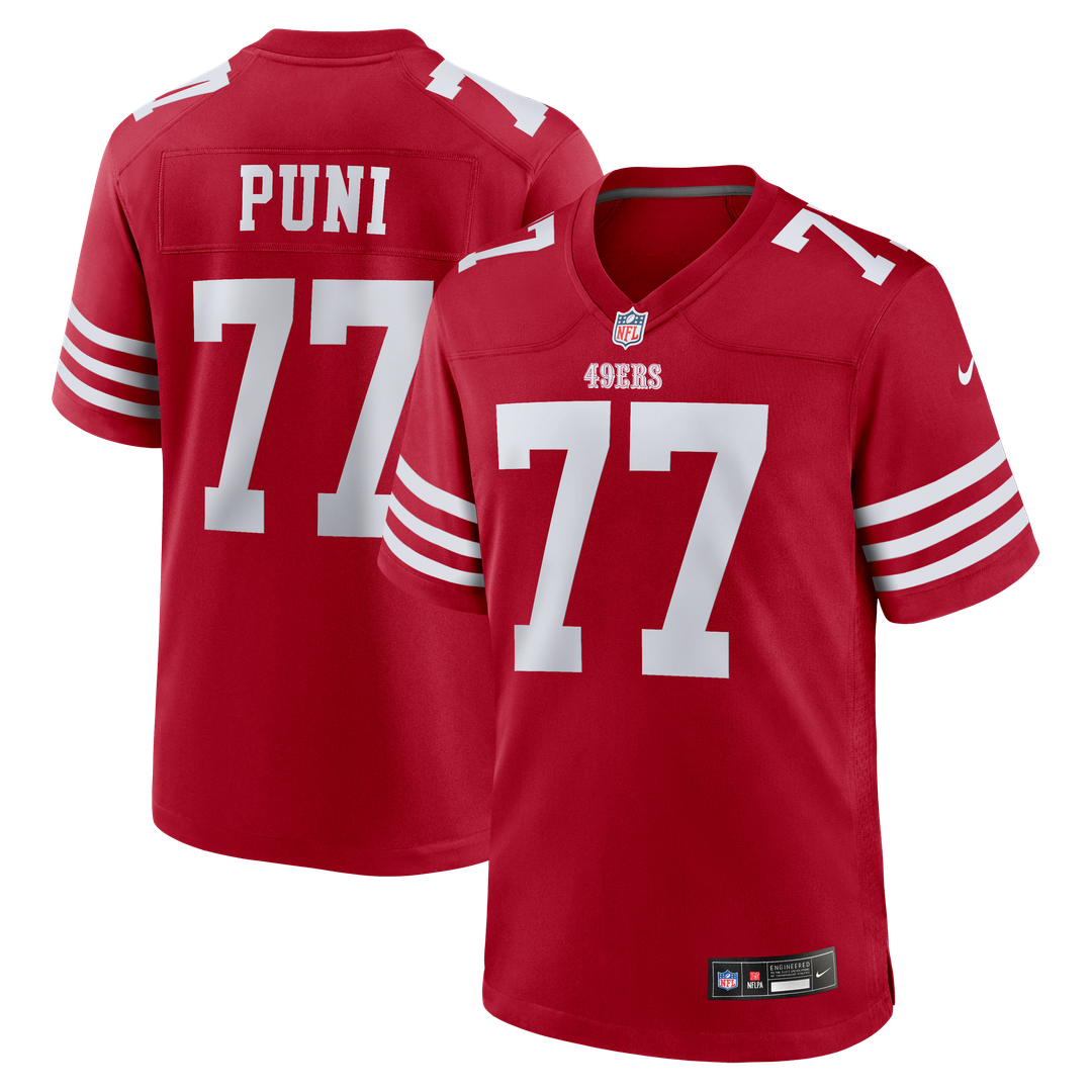 San Francisco 49ers Dominick Puni Scarlet Team Game Jersey
