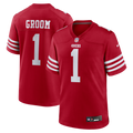 San Francisco 49ers Number 1 Groom Scarlet Game Jersey