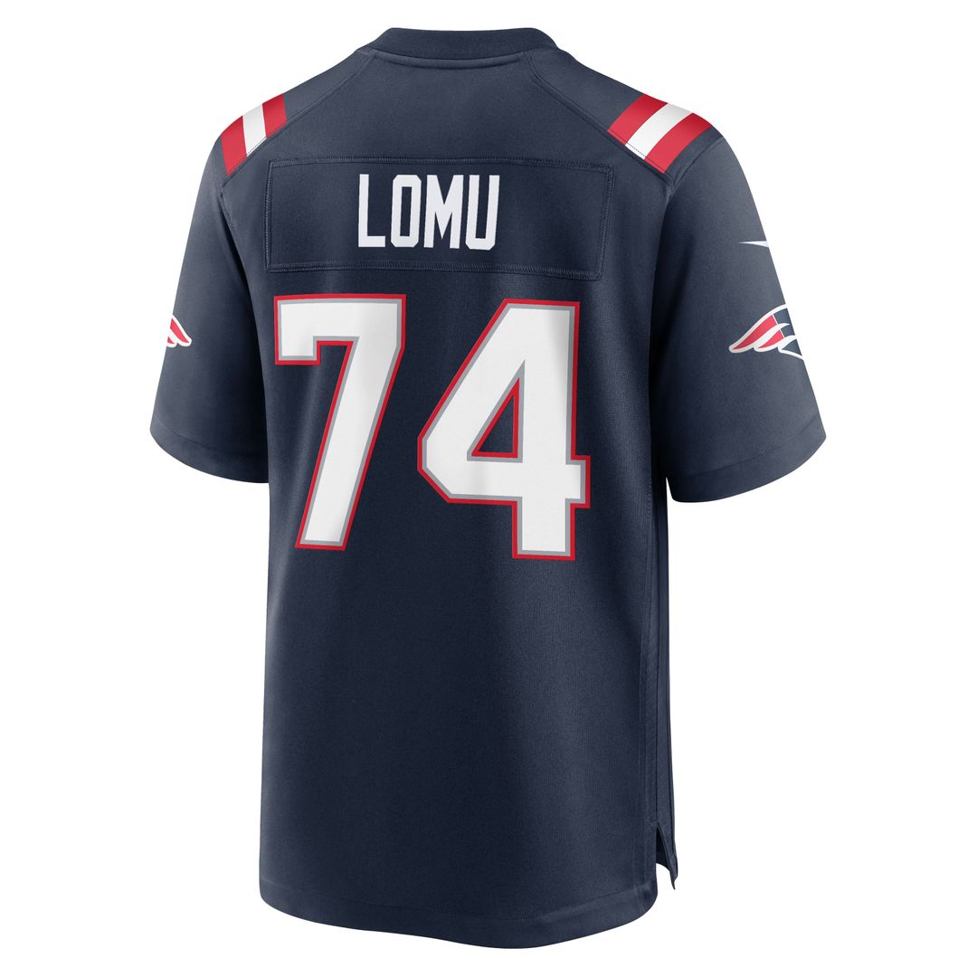New England Patriots Caleb Lomu Navy Team Game Jersey
