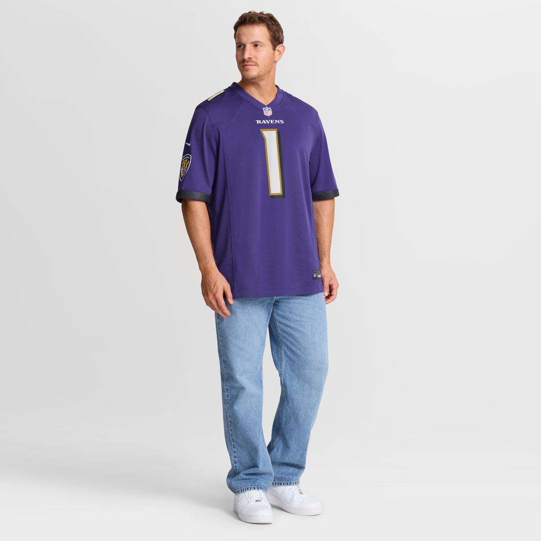 Baltimore Ravens Number 1 Dad Purple Game Jersey