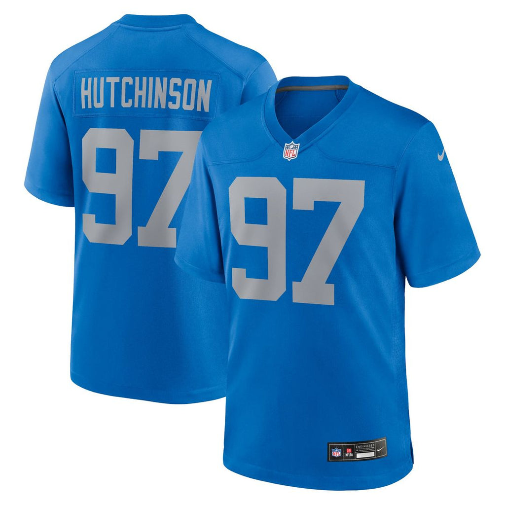 Detroit Lions Aidan Hutchinson Blue Alternate Game Jersey
