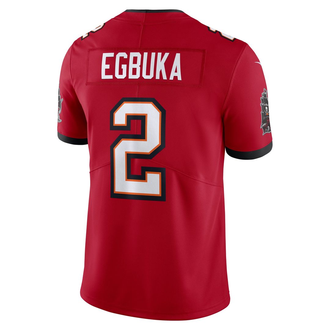 Tampa Bay Buccaneers Emeka Egbuka Red Vapor Untouchable Stitched Limited Jersey