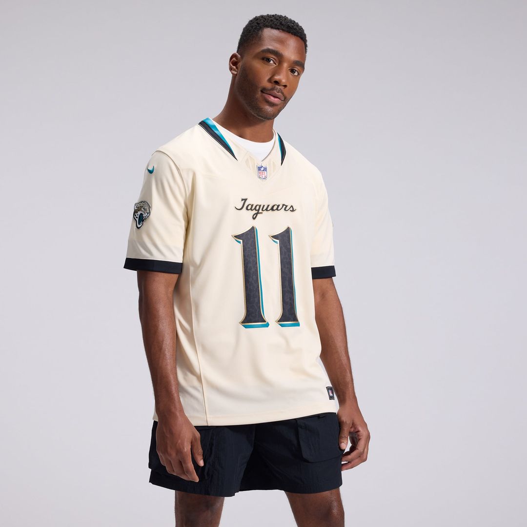 Jacksonville Jaguars Parker Washington Natural 2026 Rivalries Collection Stitched Limited Jersey