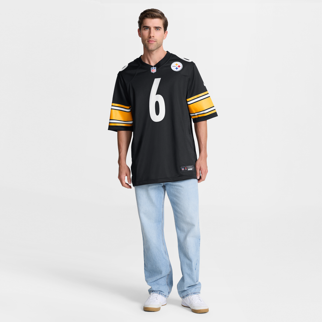 Pittsburgh Steelers Patrick Queen Black Game Player Jersey