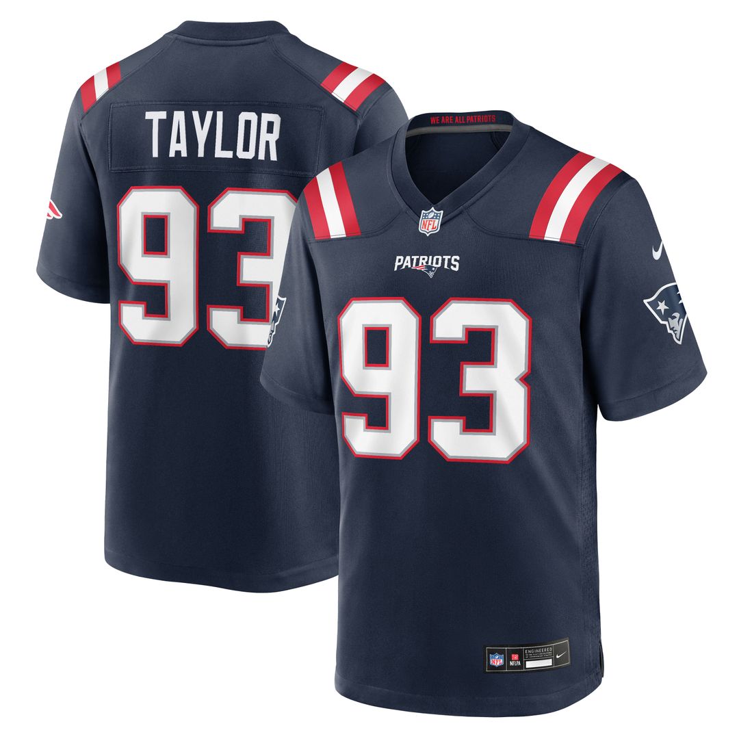 New England Patriots Leonard Taylor Navy Team Game Jersey