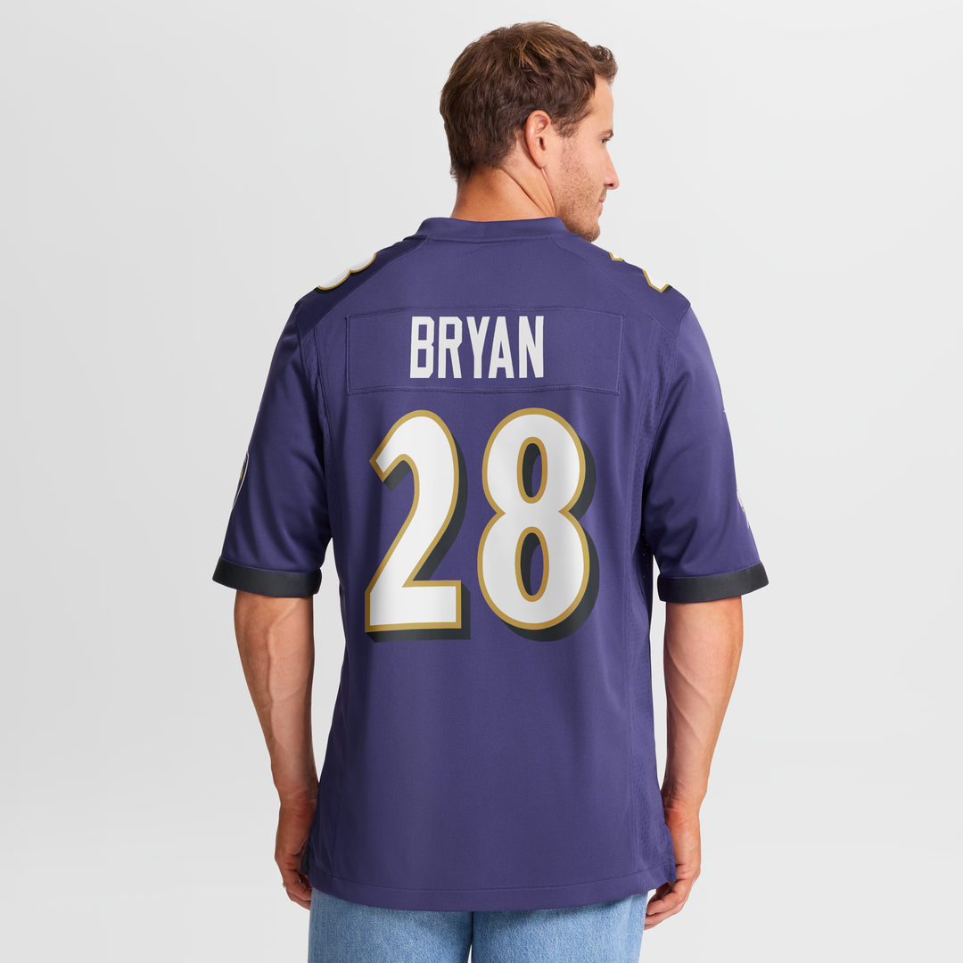 Baltimore Ravens Taven Bryan Purple Team Game Jersey