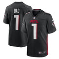 Atlanta Falcons Number 1 Dad Black Game Jersey