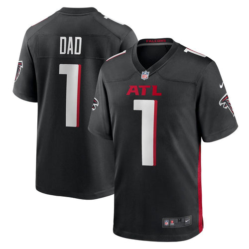 Atlanta Falcons Number 1 Dad Black Game Jersey