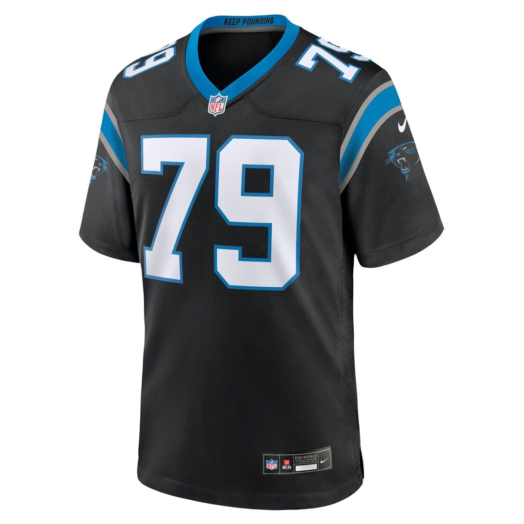 Carolina Panthers Ikem Ekwonu Black Game Jersey