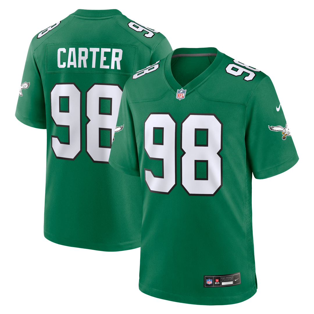 Philadelphia Eagles Jalen Carter Midnight Green Team Game Jersey