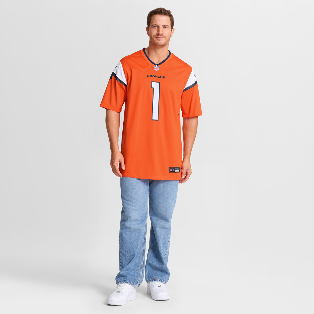 Denver Broncos Number 1 Groom Orange Game Jersey