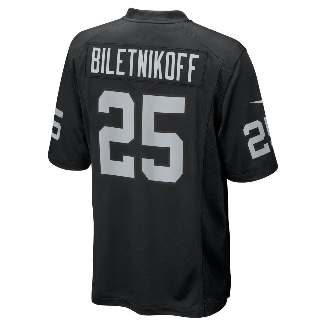 Las Vegas Raiders Fred Biletnikoff Black Game Retired Player Jersey