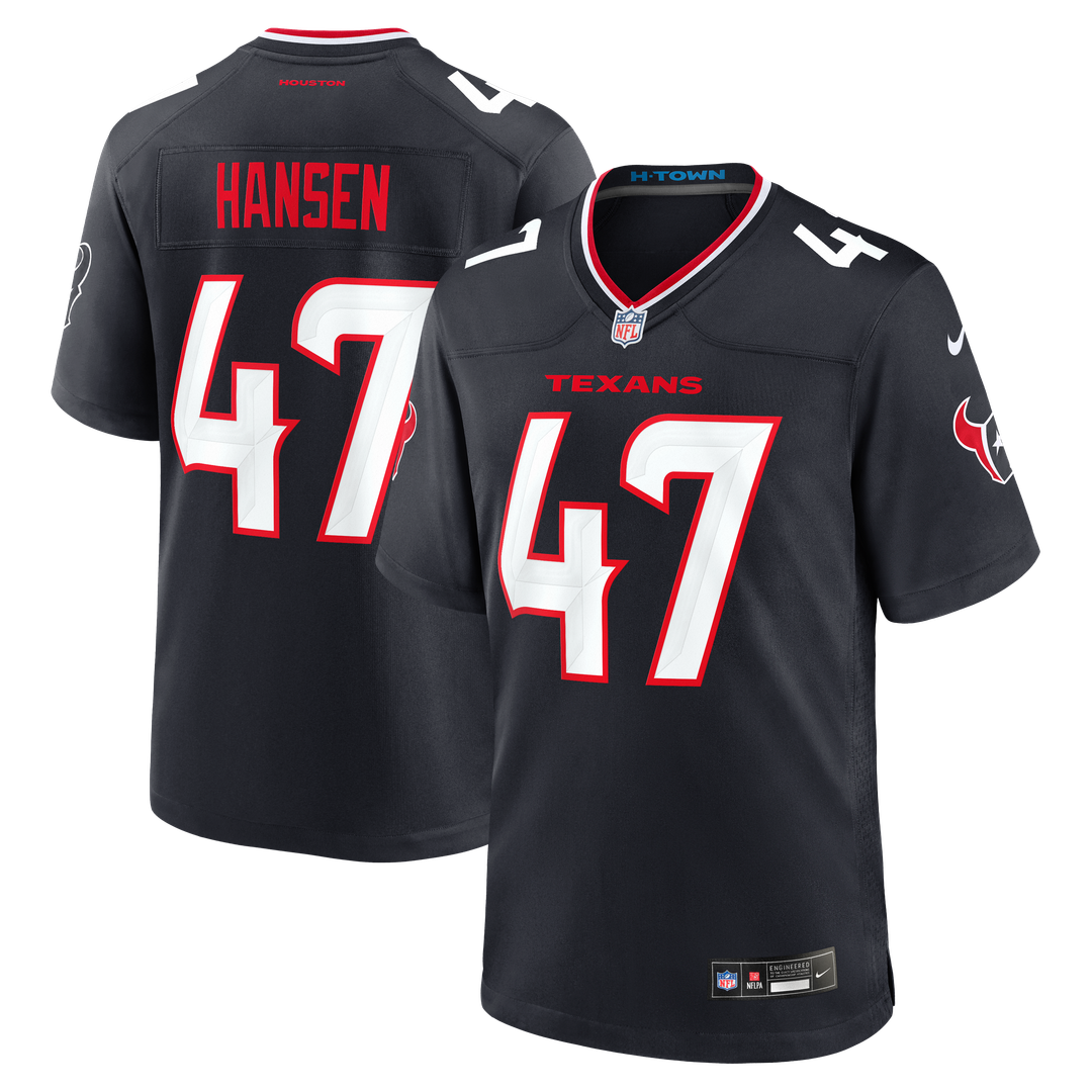Houston Texans Louis Hansen Navy Team Game Jersey