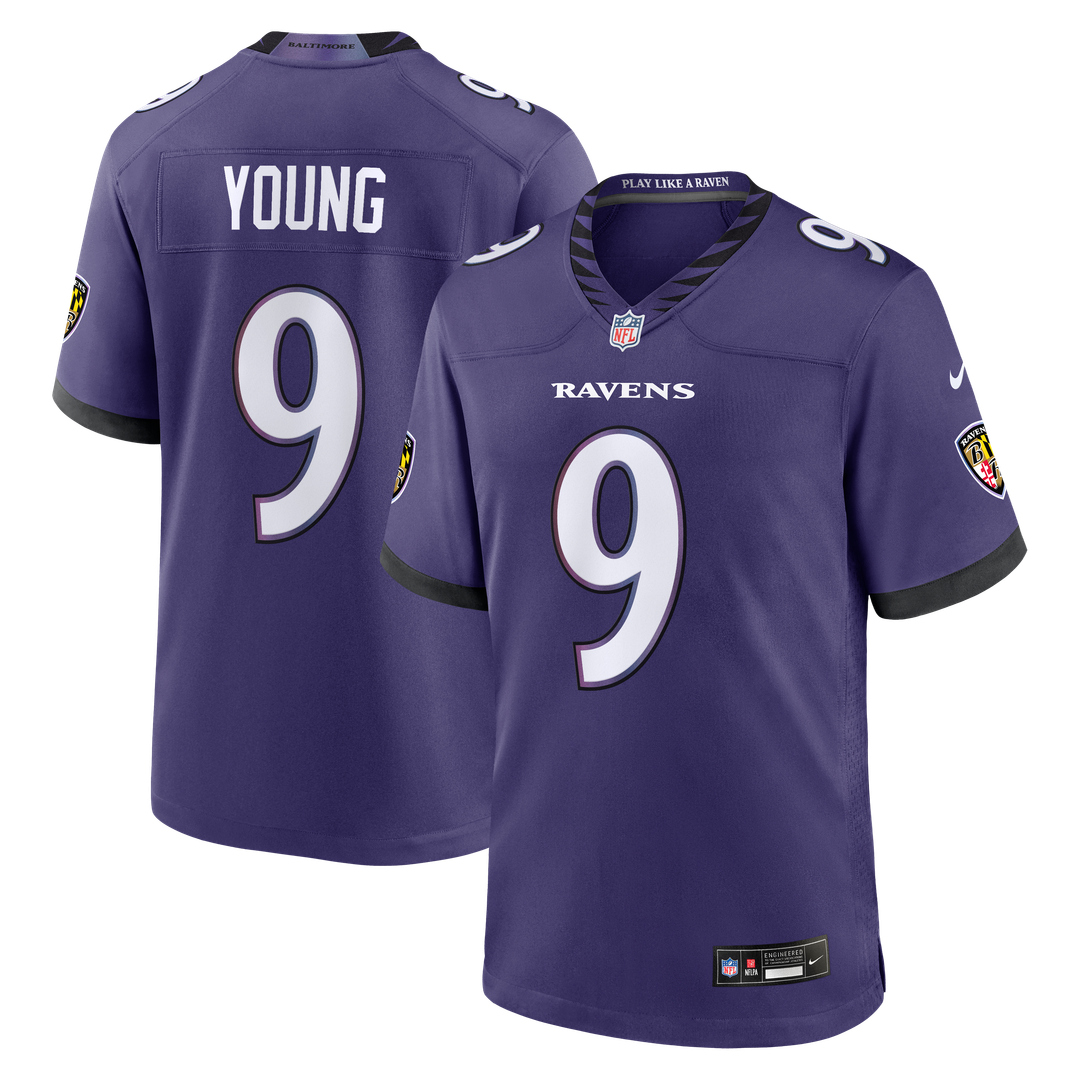 Baltimore Ravens Zion Young Purple Team Game Jersey