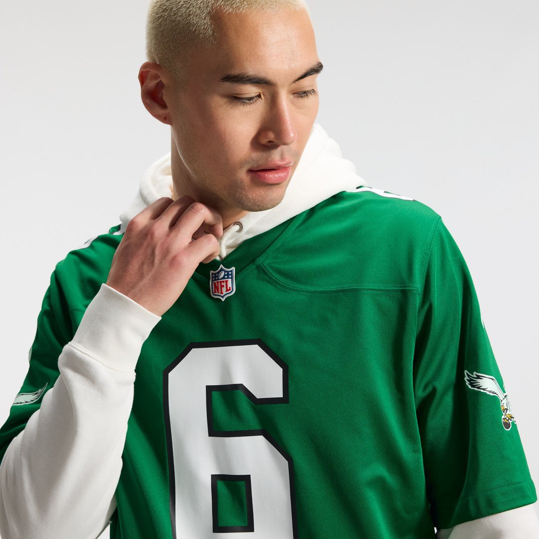 Philadelphia Eagles DeVonta Smith Kelly Green Alternate Game Player Jersey