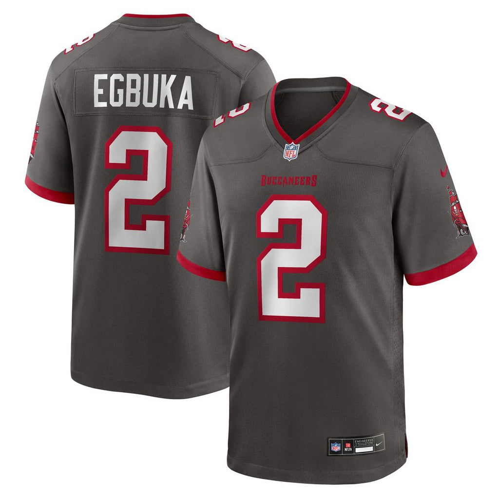 Tampa Bay Buccaneers Emeka Egbuka Pewter Alternate Game Player Jersey