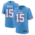 Tennessee Titans Keldric Faulk Light Blue Team Game Jersey