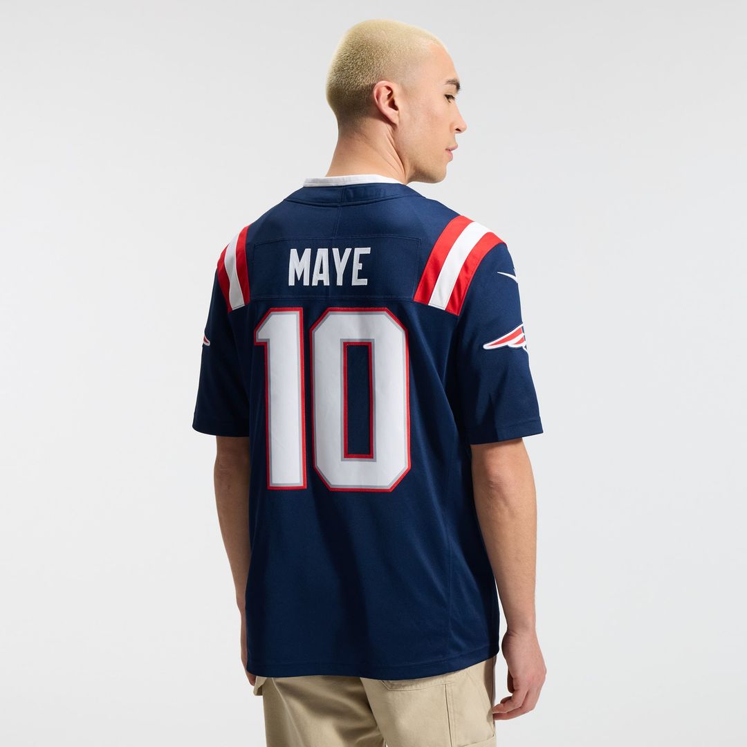 New England Patriots Drake Maye Navy Team Vapor F.U.S.E. Stitched Limited Jersey