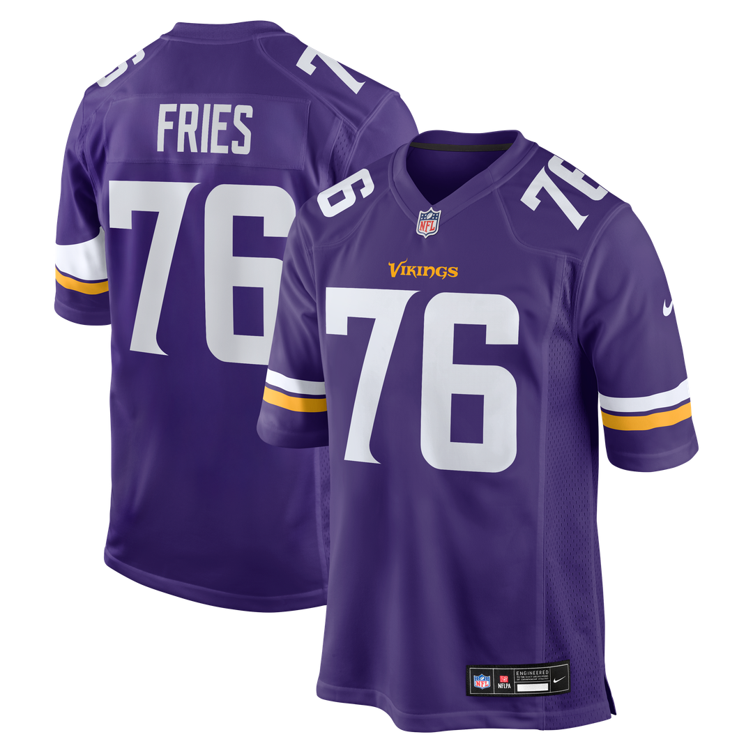 Minnesota Vikings Will Fries Purple Team Game Jersey