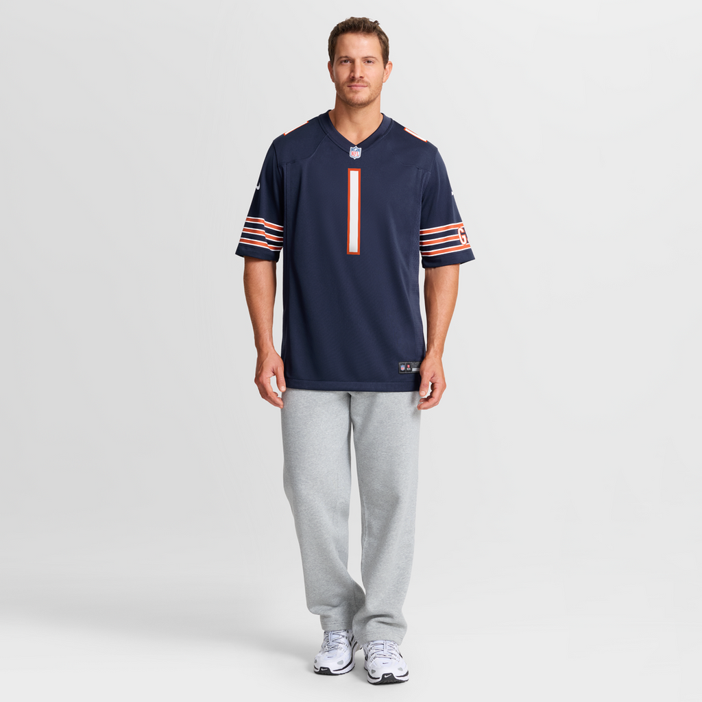 Chicago Bears Number 1 Dad Navy Game Jersey