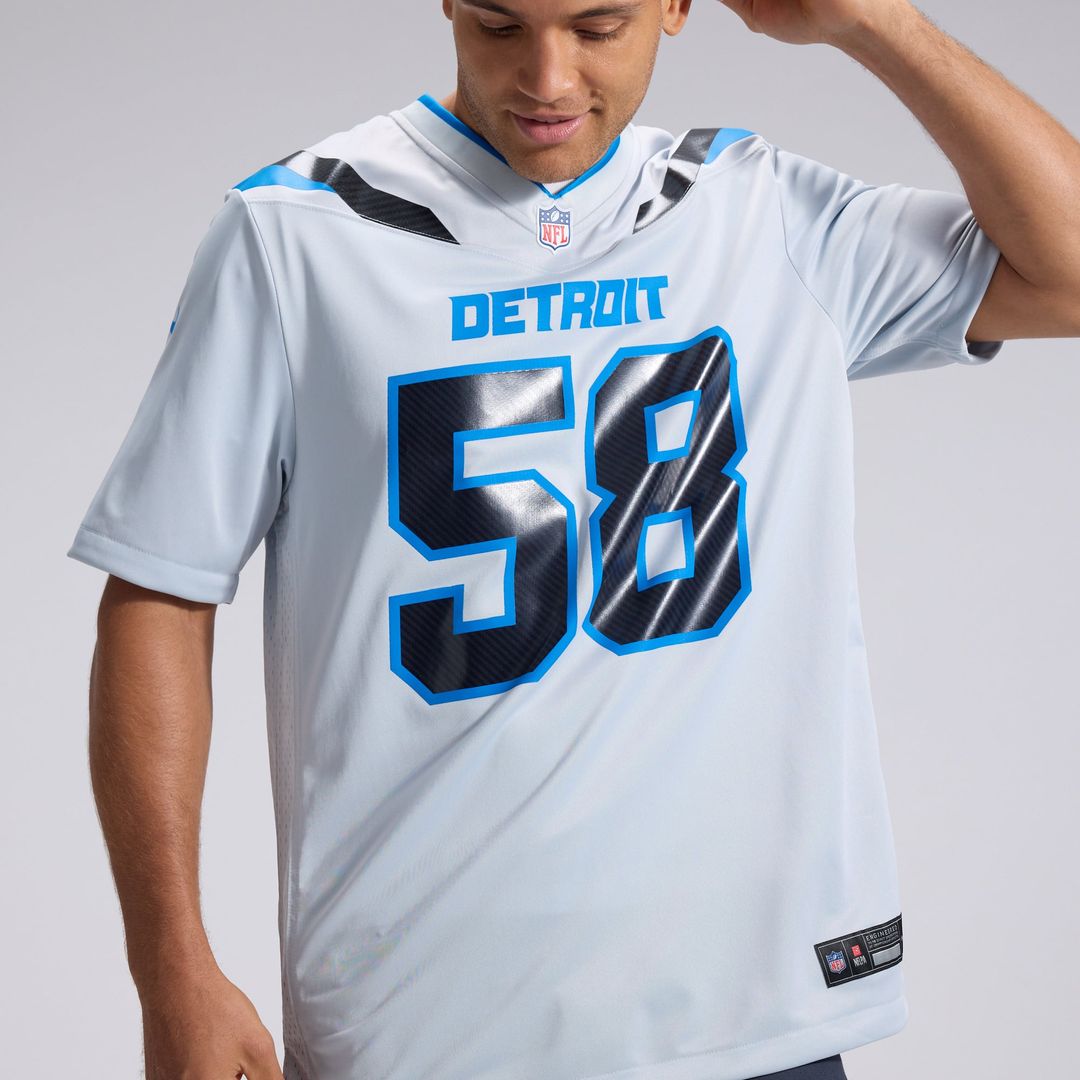 Detroit Lions Penei Sewell Silver 2026 Rivalries Collection Game Jersey